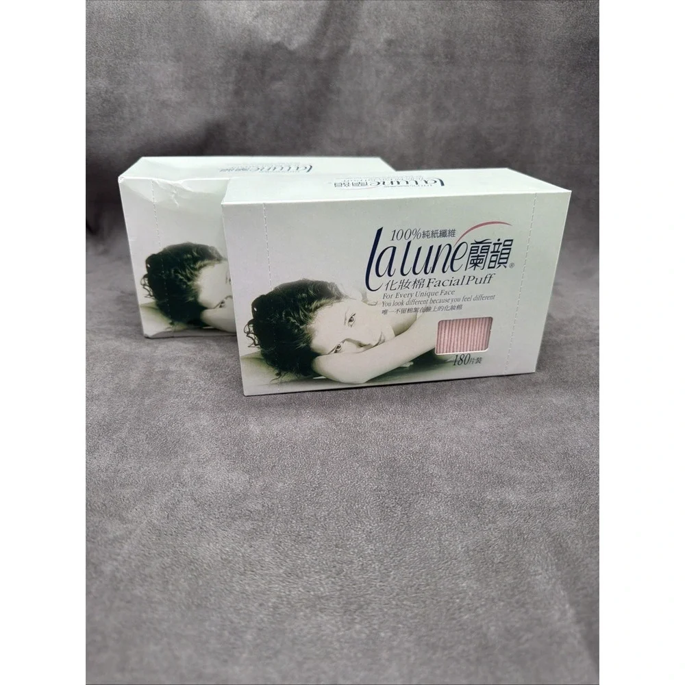 LALUNE 100% Cotton Facial Makeup Puff 180 sheets X2